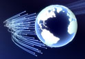 Planet Earth with networking cables