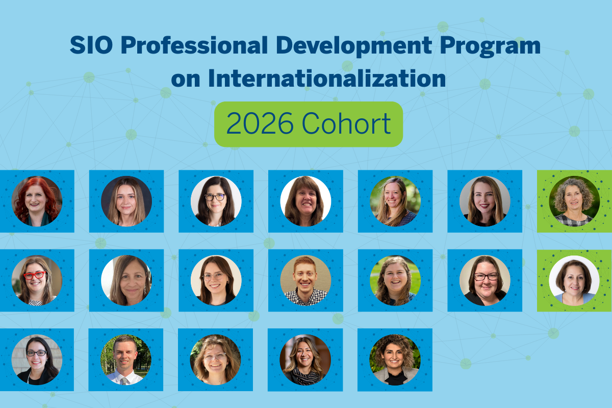 Collage of Headshots of the 2026 Cohort of the SIO Professional Development Program on Internationalization